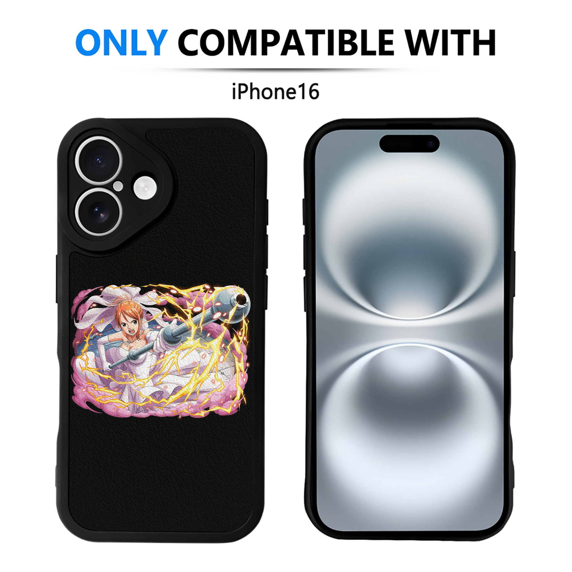（画像用） ワンピース ナミ ONE PIECE Nami 【iPhone 16シリーズ対応】シリコンスマホケース（レザー調） 材質：シリコン